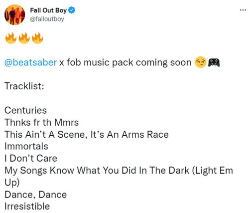 《节奏光剑》推出“FallOutBoy”音乐包 上线时间待定