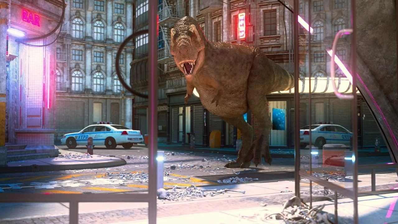 巨大恐龙破坏城市图1