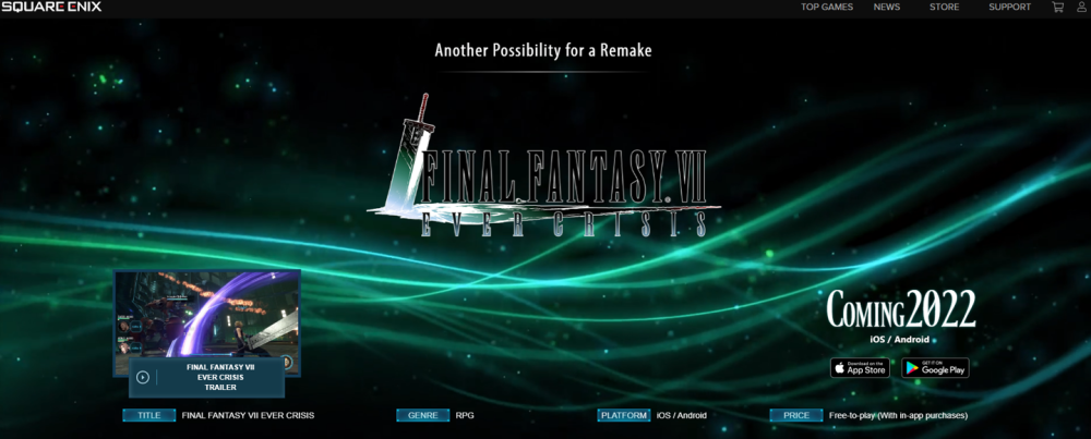 《最终幻想 7：永恒危机》预计将于 9 月下旬上市，支持安卓和iOS