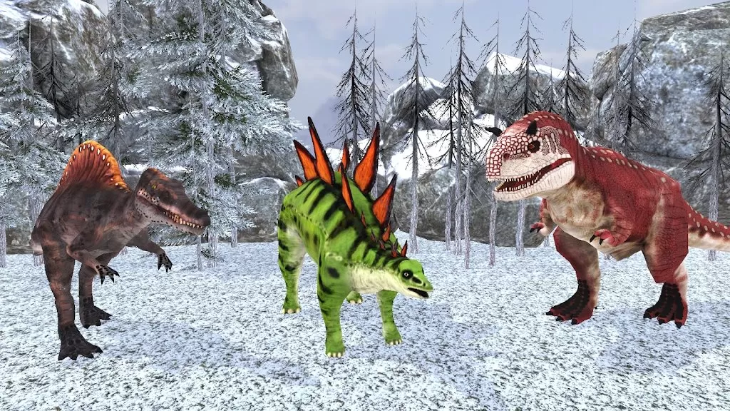 野生恐龙冬季丛林3D图0