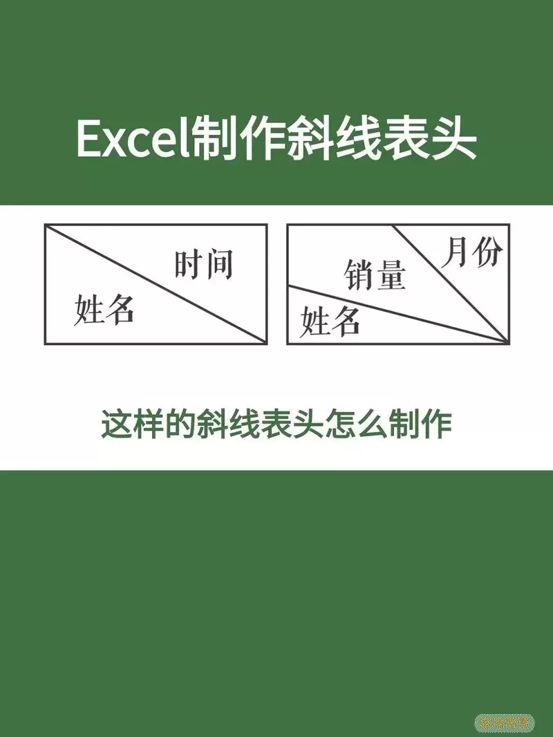 Excel斜线效果示意图