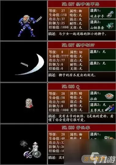 恶魔城月下夜想曲怪物图鉴与装备掉落详细解析图1